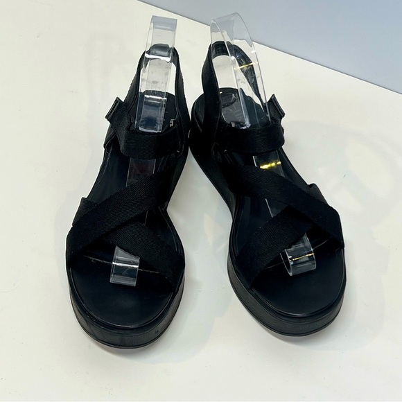 NATURALIZER Black‎ Balena nylon strap platform sandals size 7.5 - Picture 1 of 10